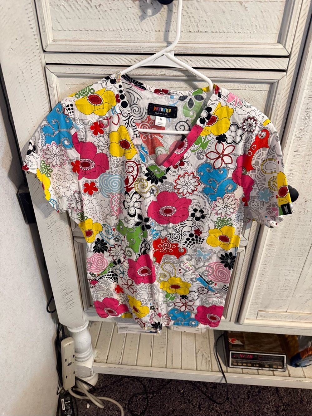 Colorful Floral V-Neck Women's Blouse